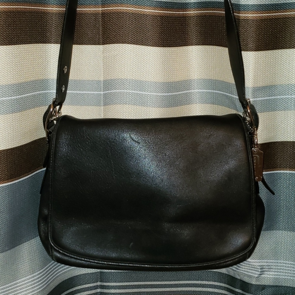 Coach vintage black leather shoulderbag 9332